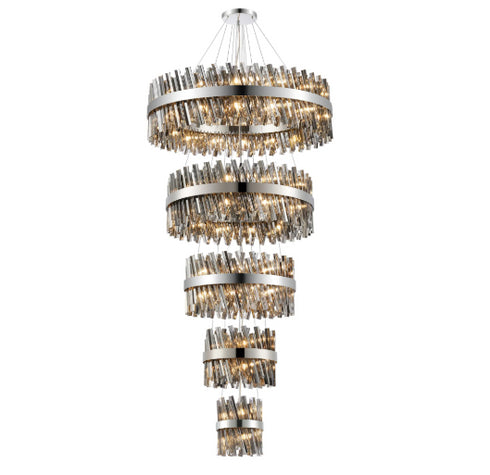Kade Nickel Band 5 Tier Chandelier