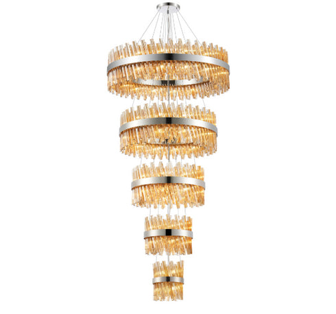 Kade Nickel Band 5 Tier Chandelier
