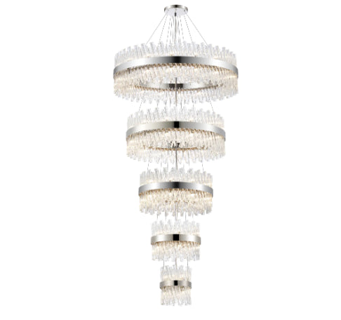 Kade Nickel Band 5 Tier Chandelier