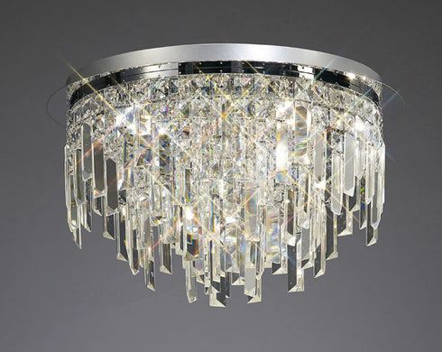 Maddie Chrome & Crystal Chandelier Flush Ceiling Light