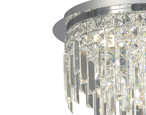 Maddie Chrome & Crystal Chandelier Flush Ceiling Light