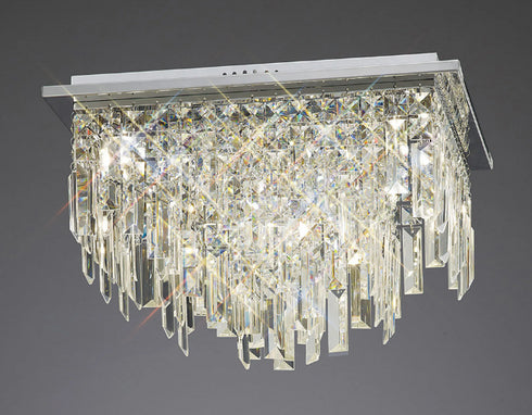 Maddie Chrome & Crystal Chandelier Flush Ceiling Light