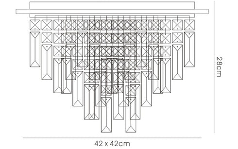 Maddie Chrome & Crystal Chandelier Flush Ceiling Light