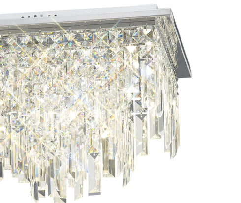 Maddie Chrome & Crystal Chandelier Flush Ceiling Light