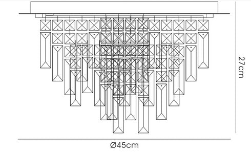 Maddie Chrome & Crystal Chandelier Flush Ceiling Light