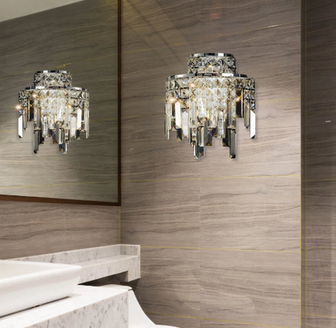 Maddie Chrome & Crystal Wall Lamp 2 Light