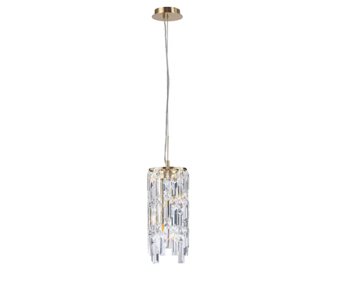Maddie Cylinder Crystal Pendant Ceiling Light 2 Light