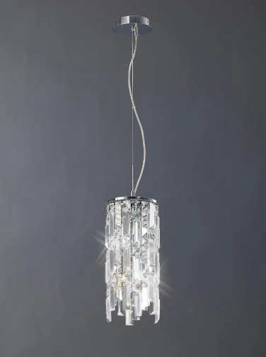 Maddie Cylinder Crystal Pendant Ceiling Light 2 Light