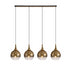 Atmore Brass 4 Light Pendant with 4 Gold Fade Globe Glass Shades