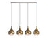 Atmore Brass 4 Light Pendant with 4 Gold Fade Globe Glass Shades