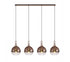 Atmore Copper 4 Light Pendant with 4 Copper Fade Globe Glass Shades