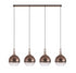 Atmore Copper 4 Light Pendant with 4 Copper Fade Globe Glass Shades
