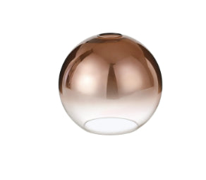 Atmore Copper 4 Light Pendant with 4 Copper Fade Globe Glass Shades