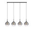 Atmore Nickel 4 Light Pendant with 4 Smoke Fade Globe Glass Shades