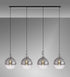 Atmore Nickel 4 Light Pendant with 4 Smoke Fade Globe Glass Shades