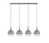 Atmore Nickel 4 Light Pendant with 4 Smoke Fade Globe Glass Shades