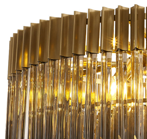 Kuna Nickel/Clear Pendant Round 12 Light 80cm