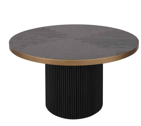 Floren Round 4-5 Seater Dining Table - Oak Black