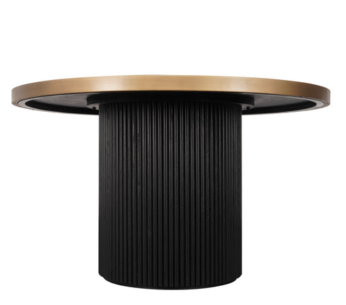 Floren Round 4-5 Seater Dining Table - Oak Black