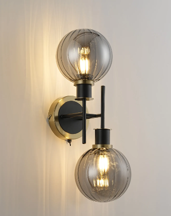 Cassius Gold/Smoke Wall Light