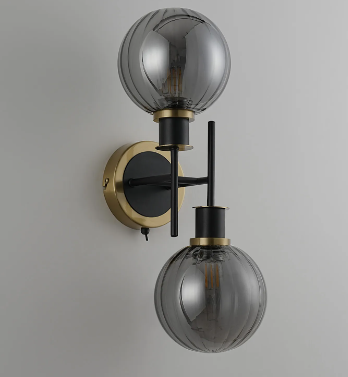Cassius Gold/Smoke Wall Light