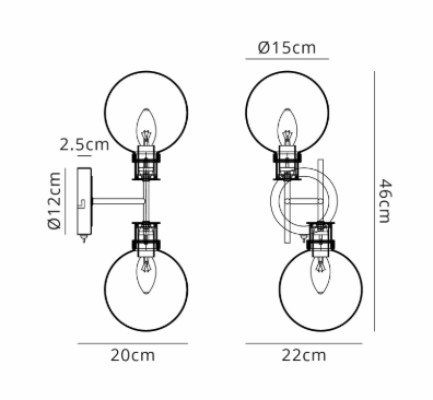 Cassius Satin/Nickel Wall Light