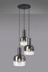 Casper Round Pendant Gunmetal With Satin Black/Smoke Fade Glass Shades