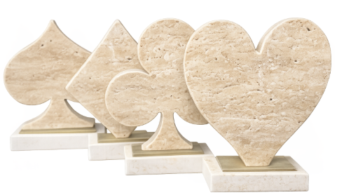 Travertine Suit Sculptures Set of 4