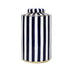 Navy & White Striped Jar
