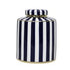Navy & White Striped Jar