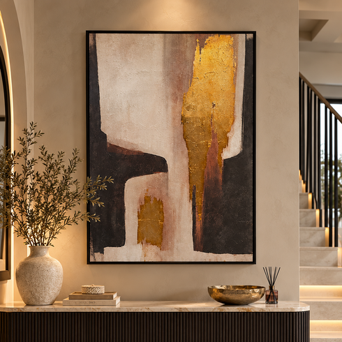 Golden Foil Textured Canvas