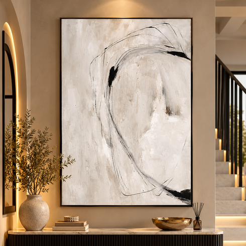 Smokey Grey Textured Canvas