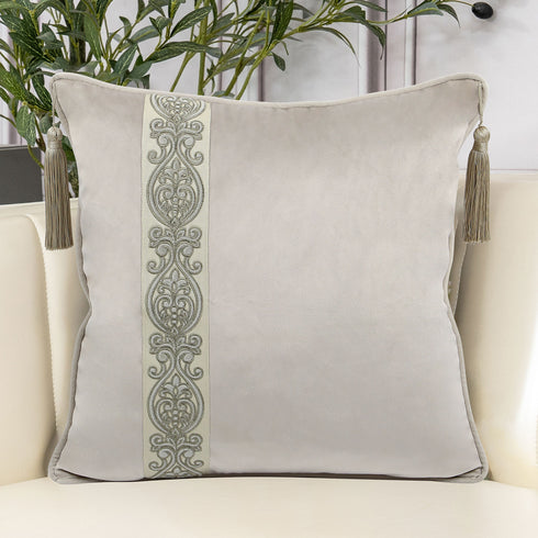 Willow Latte Velvet Cushion