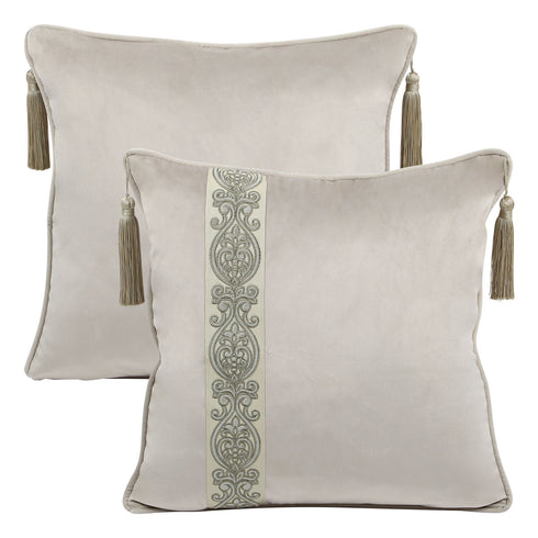 Willow Latte Velvet Cushion
