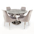 Zara 4 Seater Round Dining Table Silver - Grey Marble