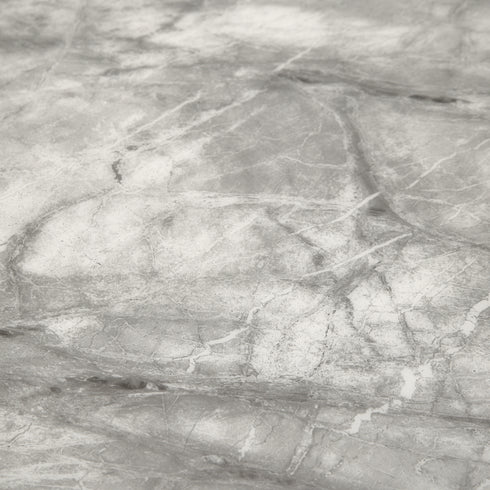 Zara 4 Seater Round Dining Table Silver - Grey Marble