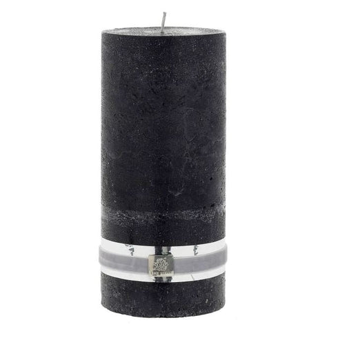 Rustic Pillar Black Candle