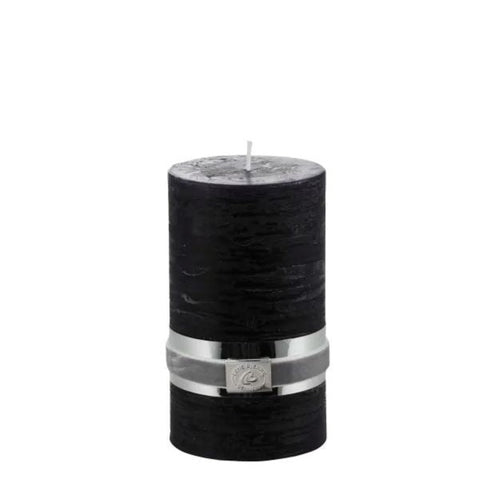 Rustic Pillar Black Candle