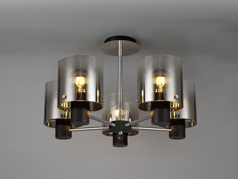 Brooks Semi Flush Light 5 Light