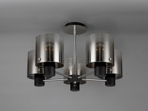 Brooks Semi Flush Light 5 Light