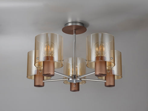 Brooks Semi Flush Light 5 Light