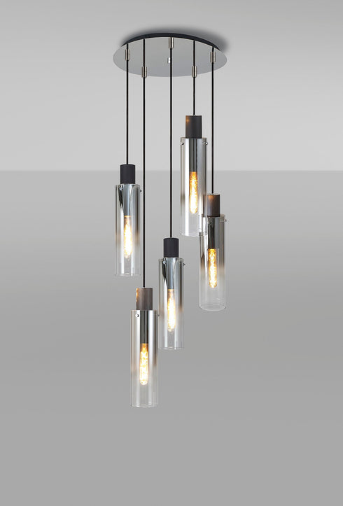 Brooks Slim Round Pendant 5 Light