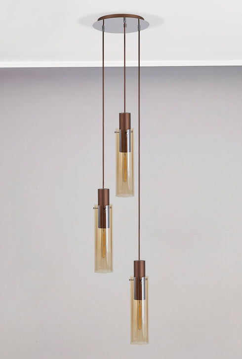 Brooks Slim Round Pendant 3 Light