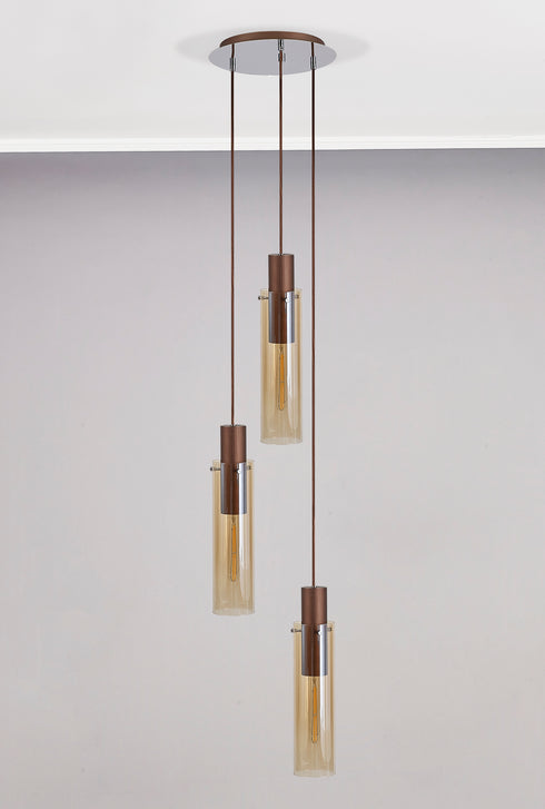 Brooks Slim Round Pendant 3 Light