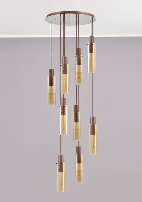 Brooks Slim Round Pendant 9 Light