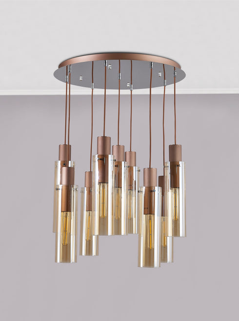 Brooks Slim Round Pendant 9 Light