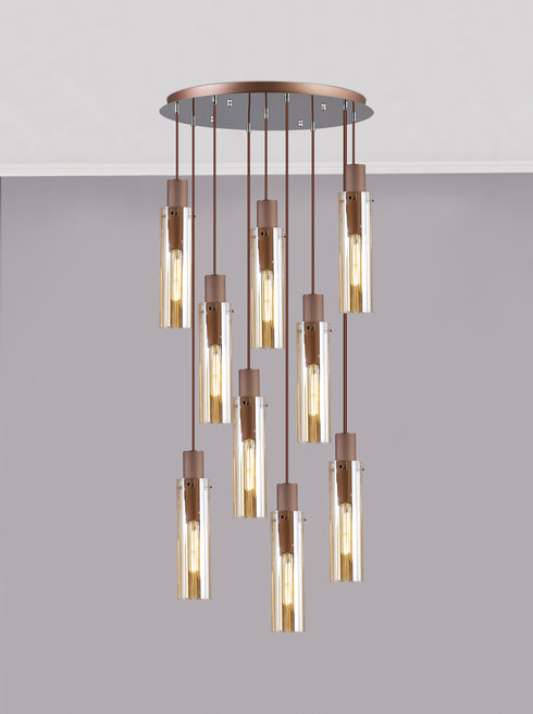 Brooks Slim Round Pendant 9 Light