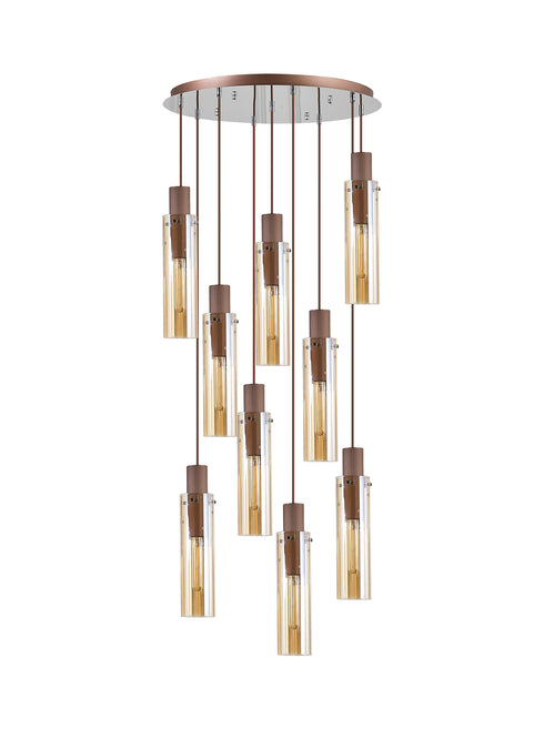 Brooks Slim Round Pendant 9 Light