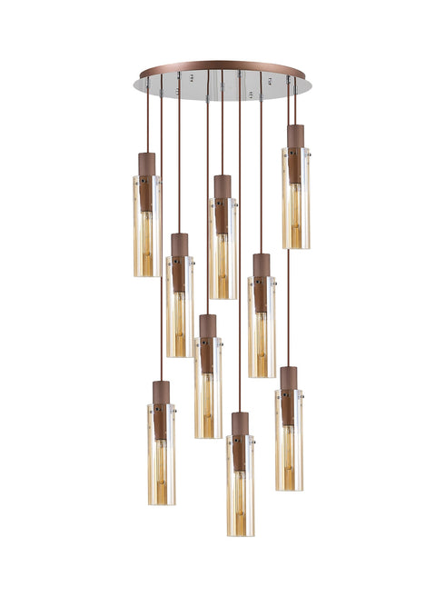 Brooks Slim Round Pendant 9 Light