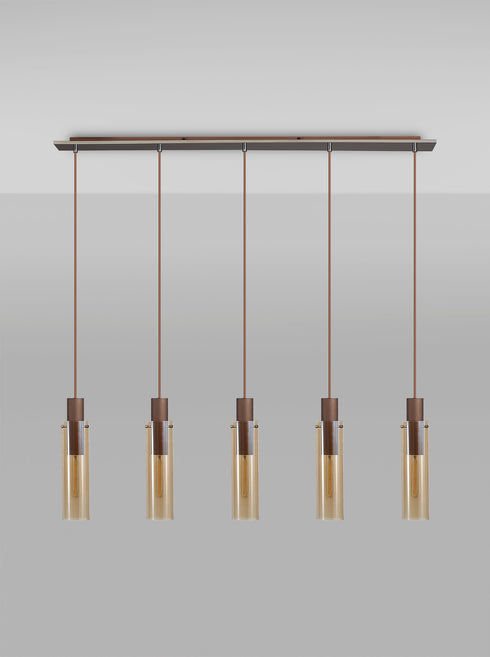 Brooks Slim Linear Pendant 5 Light